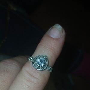 Elegant Silver Teardrop Ring